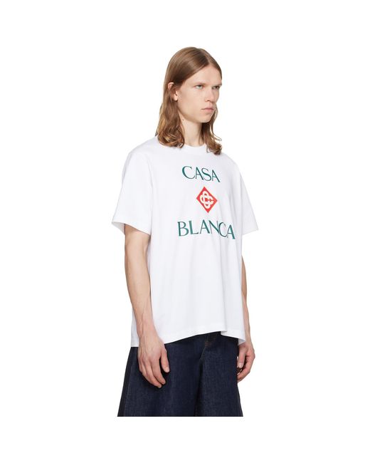 Casablanca White Diamond Logo Short Sleeve T-Shirt for men