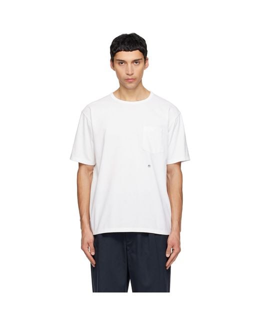 Nanamica White Coolmax Jersey Pocket T-Shirt for men
