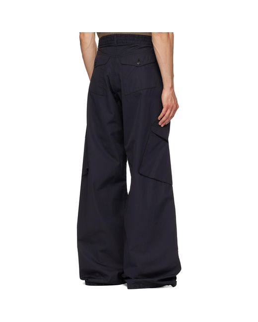 Egonlab Blue Utility Pocket Light Cargo Pants for men