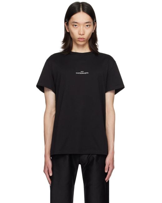 メンズ Maison Margiela ディストーテッド ロゴ Tシャツ ブラック | Lyst