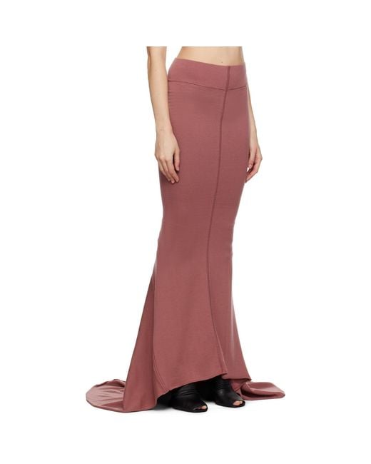 Rick Owens Red Porterville Dauphine Maxi Skirt