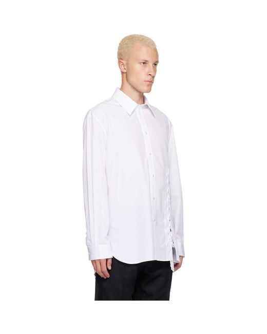 Simone Rocha White Lace Up Hem Easy Shirt for men