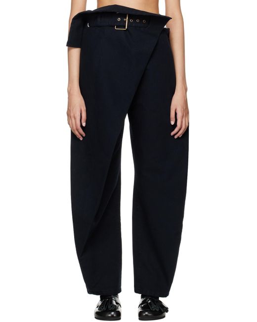 Pantalon bleu marine en denim à taille repliée J.W. Anderson en coloris Blue