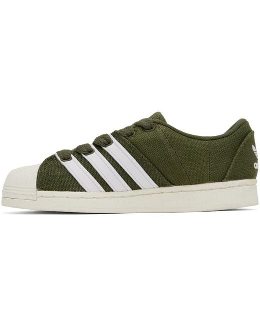 Adidas Originals Black Khaki Superstar Supermodified Sneakers for men