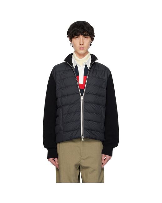 Moncler Black Padded Cotton Zip-Up Down Jacket for men