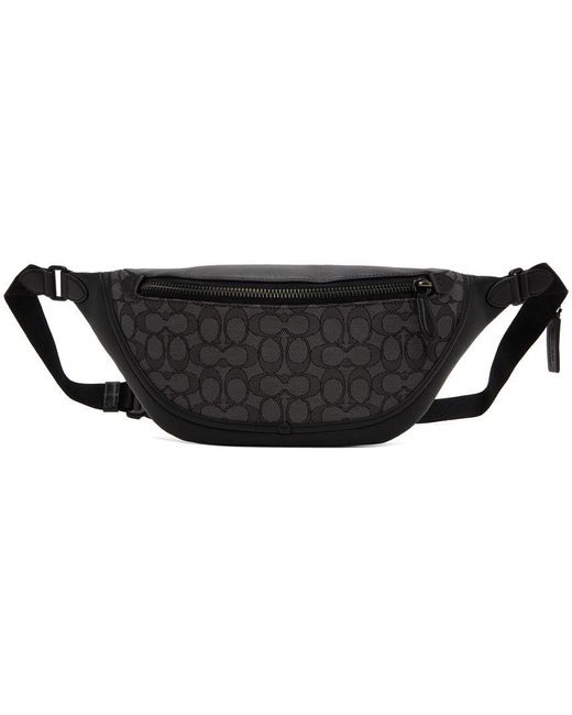 COACH Gray & Black League Belt Bag for Men | Lyst