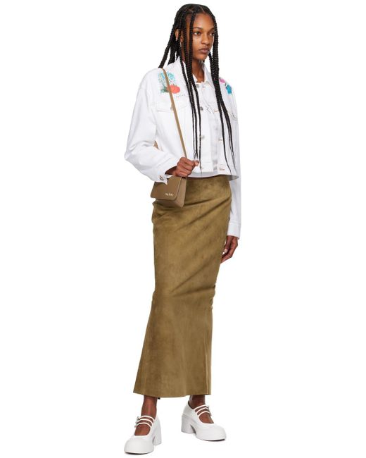 Marni Multicolor Slit Leather Maxi Skirt