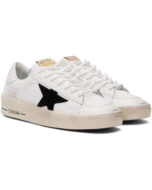 Golden Goose Deluxe Brand White & Black Stardan Sneakers for men
