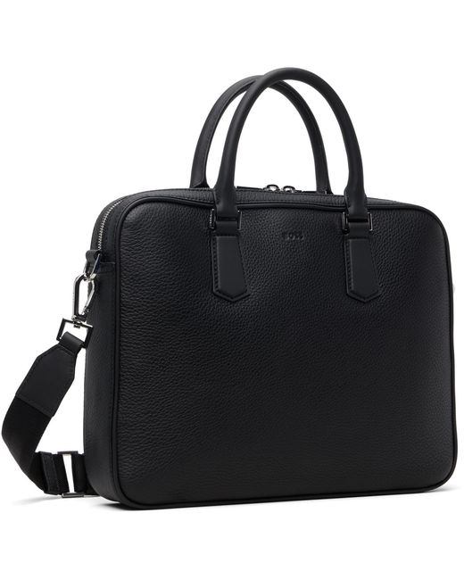 Boss Black Leather Emed-Logo Document Briefcase for men