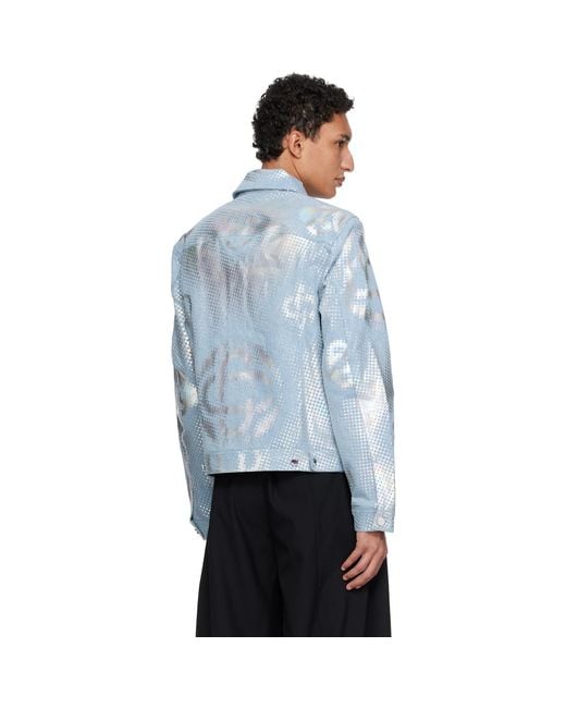 Casablanca Blue Pearlescent Monogram Jacket for men
