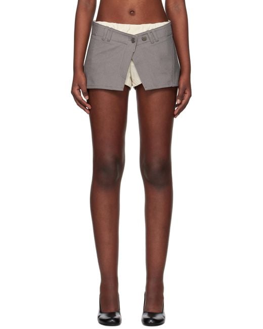 OPEN YY Black Layered Boxer Shorts Miniskirt
