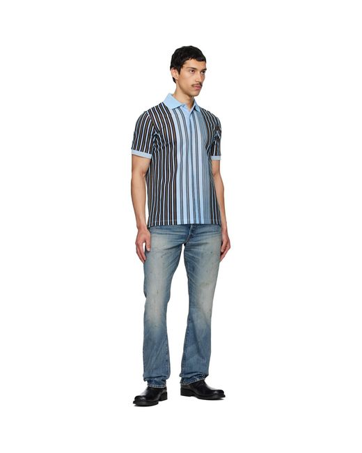 Paul Smith Blue Deck Stripe Polo for men