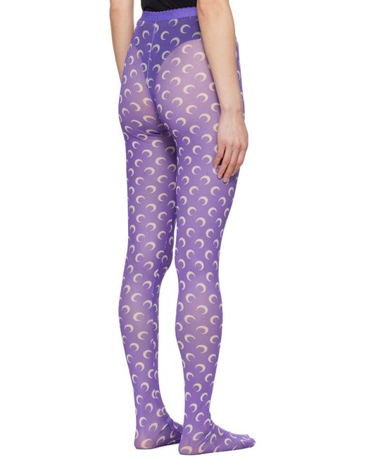 MARINE SERRE パープル Recycled Moon メッシュ タイツ Purple