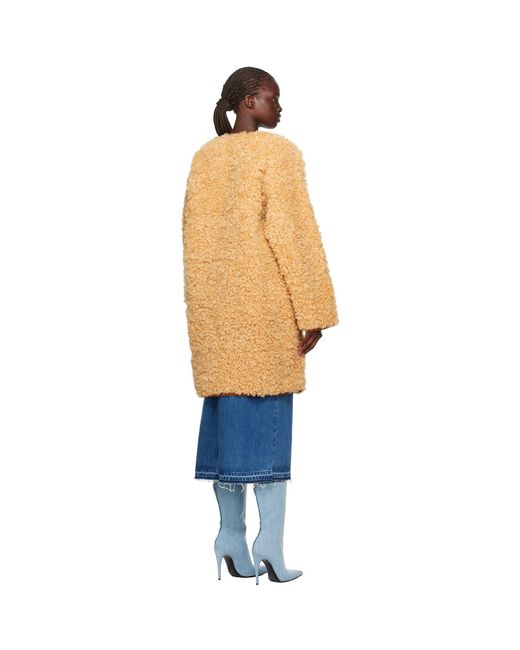 Stand Studio Blue Beige Paola Faux-fur Coat