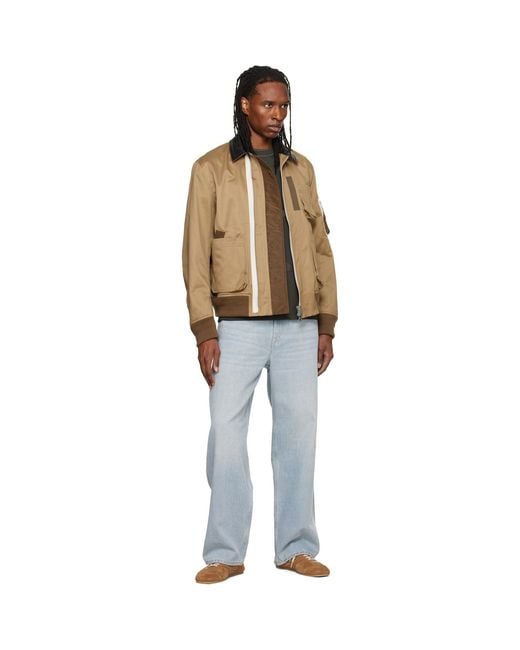 Sacai Metallic Cotton Chino Bomber Jacket for men