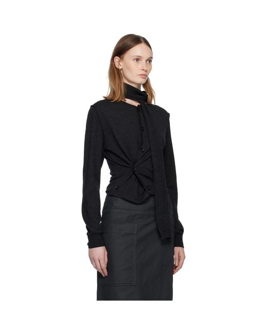 Lemaire Black Twisted Cardigan