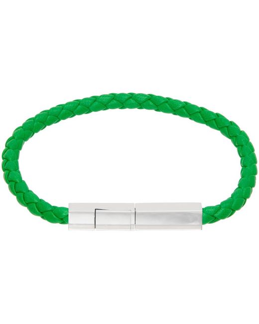 Bottega Veneta Green Braid Bracelet for men