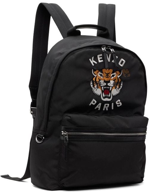 KENZO Black Paris Varsity Tiger Backpack