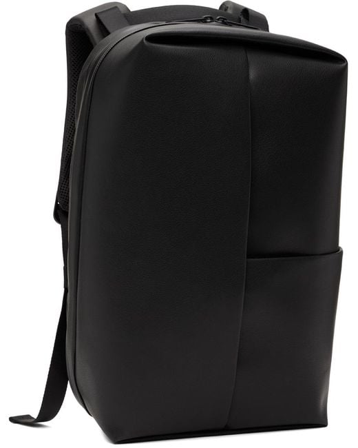 Côte&Ciel Black Sormonne Allura Recycled Leather Backpack for men