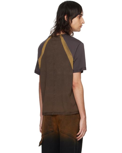 T-shirt brun à panneaux Eckhaus Latta pour homme en coloris Black