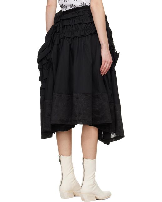 Tao Comme Des Garçons Black Ruffled Midi Skirt