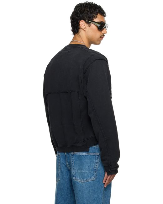 Pull Molletonné Rétréci Noir À Glissière Exclusif À Ssense Martine Rose pour homme en coloris Blue