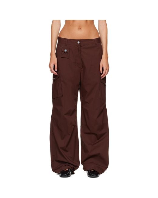 Ganni Brown Cotton Cargo Pants