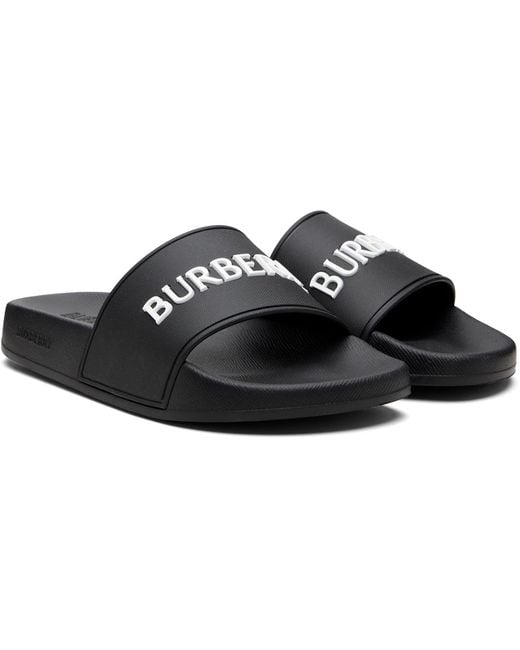 Burberry Black Logo Slides