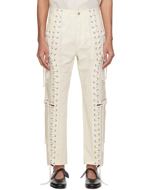 Craig Green White Craig Lace-up Trousers for men