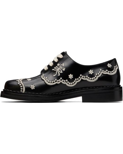 Simone Rocha Black Floral Lace Brogue Derbys for men