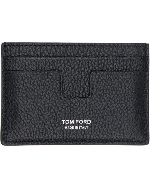 Tom Ford Black Grain Leather Classic Card Holder for men