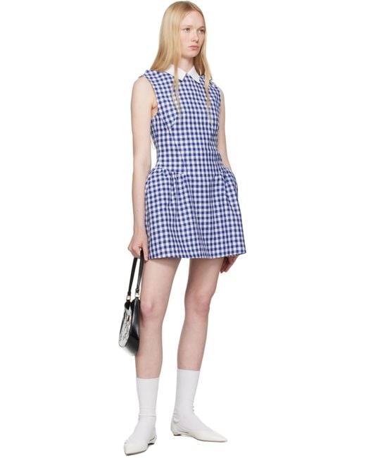 ShuShu/Tong Black Shirtneck Patchwork Sleeveless Minidress