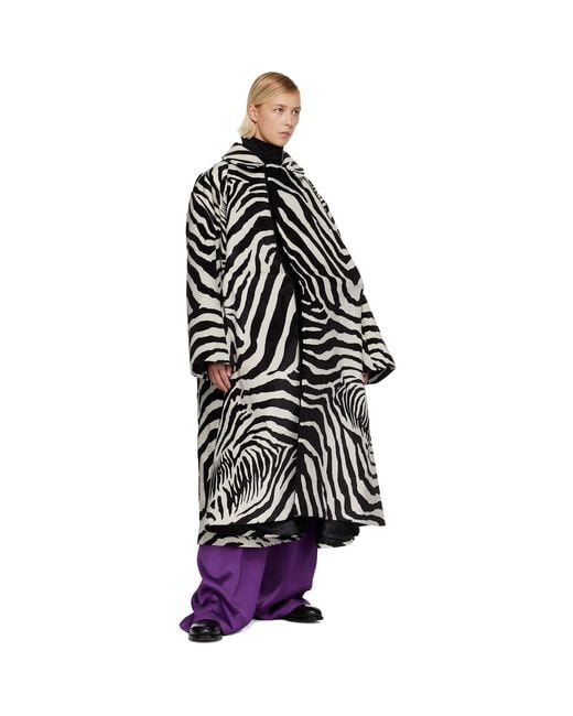 Duran Lantink Black Sculptured Oversized Faux-Suede Coat