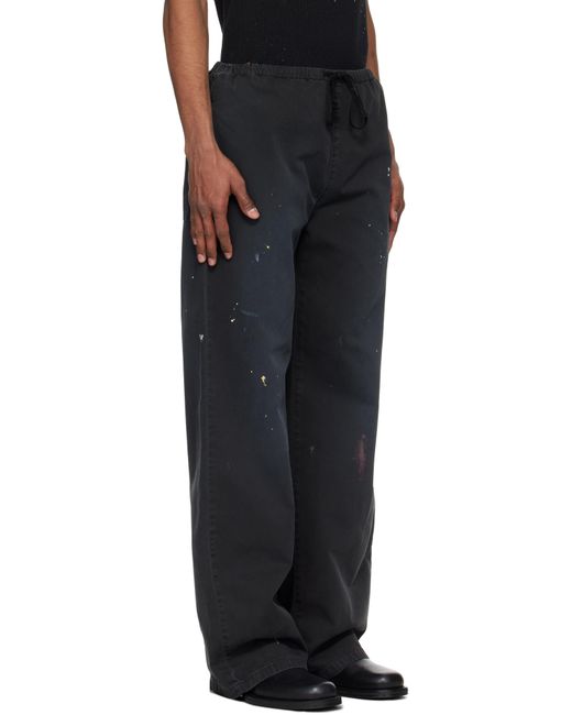 メンズ MM6 by Maison Martin Margiela ブラック コットン トラウザーズ Black