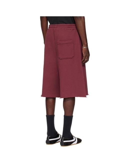 Lu'u Dan Red Burgundy Zoku Shorts for men