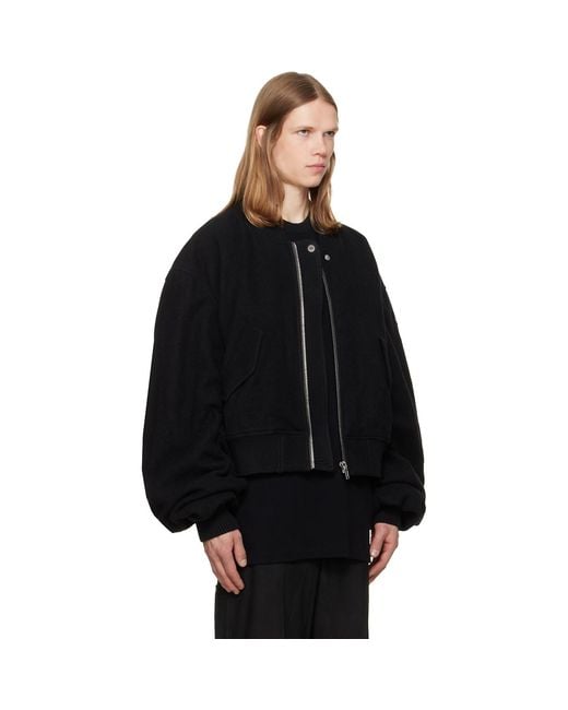 Rick Owens Black Tower Secchia Flight Bomber Jacket for men