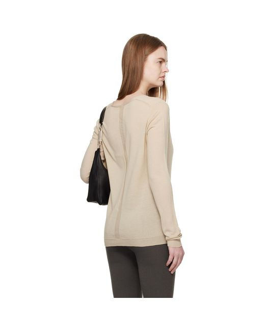 Rick Owens Natural Temple Extreme V Neck Pull Sweater