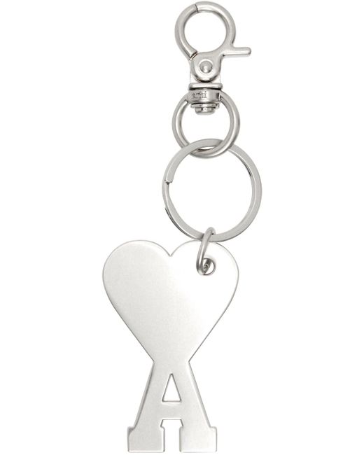 Porte-clés argenté à logo ami de cœur AMI pour homme en coloris Black