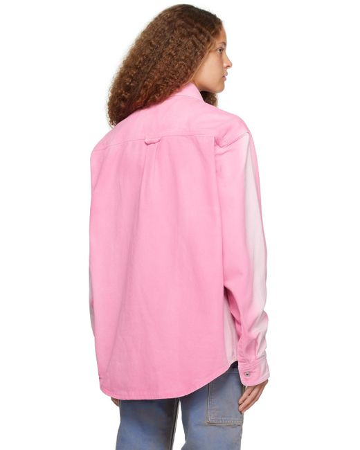 Heron Preston Pink Faded Denim Jacket