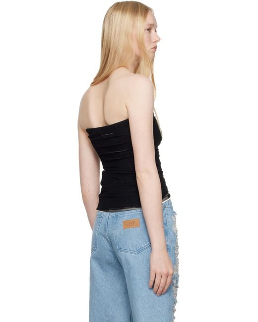 MM6 by Maison Martin Margiela ブラック レイヤード トップス Black