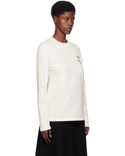 Jil Sander Black Off-white Patch Long Sleeve T-shirt