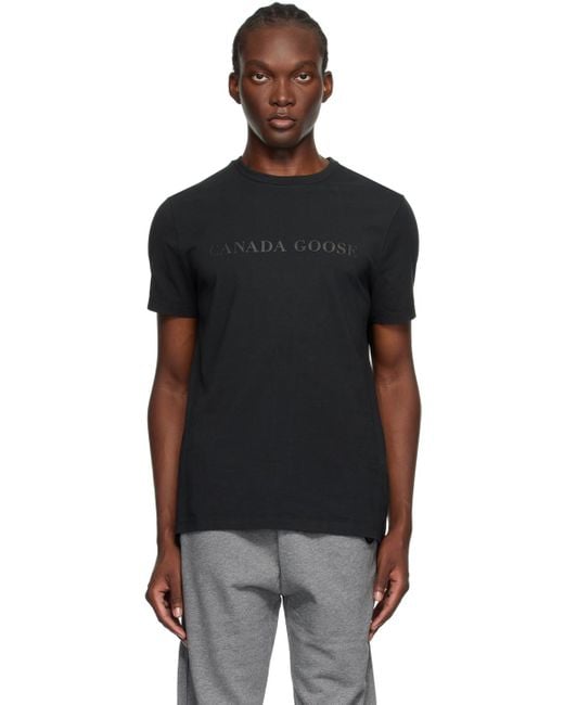 Canada Goose Men's Black T-Shirt Cotton
