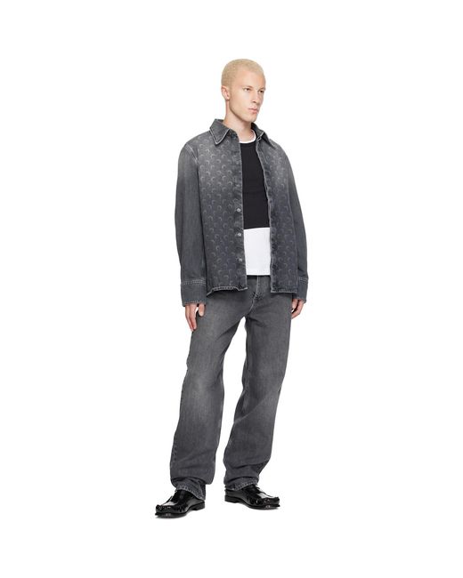 MARINE SERRE Gray Moon Laser Wash Straight Jeans for men