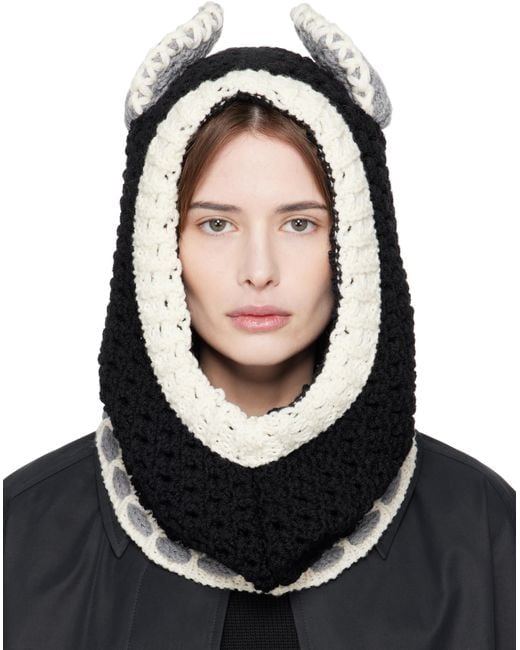 Marni Black Off- Wool Ears Balaclava