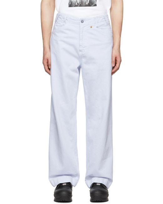 Objects IV Life White Blue Wide-leg Jeans for men