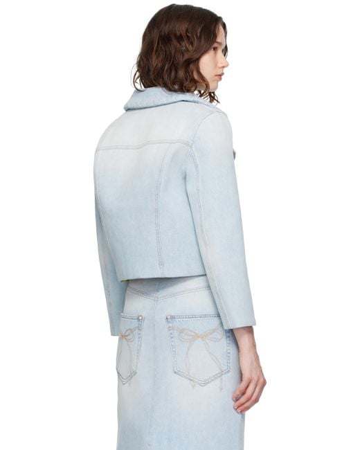 Acne White Padded Denim Jacket