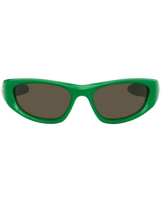 Bottega Veneta Green Rectangular Sunglasses for men