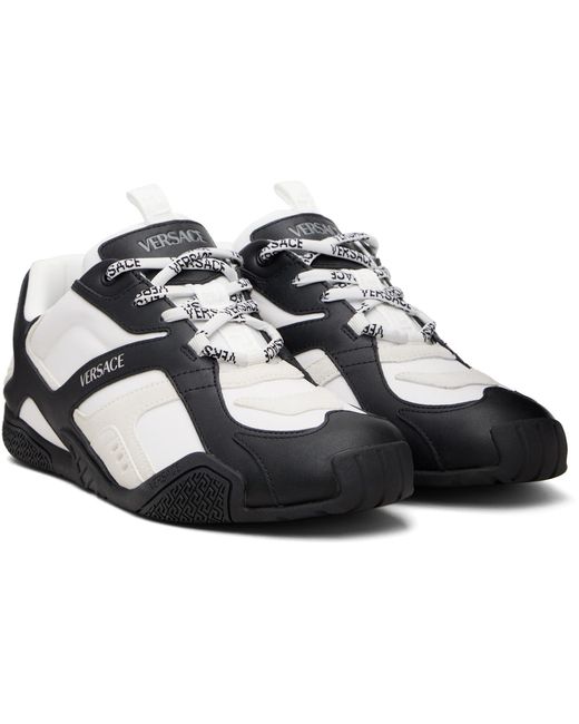 Versace Black Galaxia Leather Sneakers for men