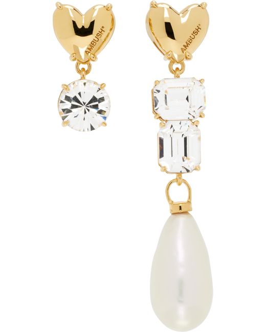 Boucles D'Oreilles Dorées À Perle Ambush en coloris White