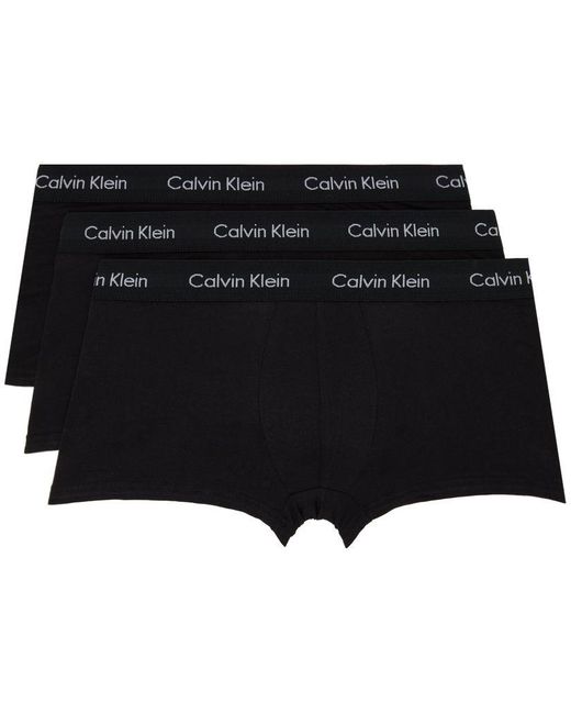 Calvin Klein Threepack Black Lowrise Boxer Briefs for Men Lyst
